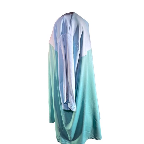 Lands End Womens 3X Aqua Pullover Top Nylon/Spandex Blend Short Sleeve 24W-26W L - Picture 8 of 9